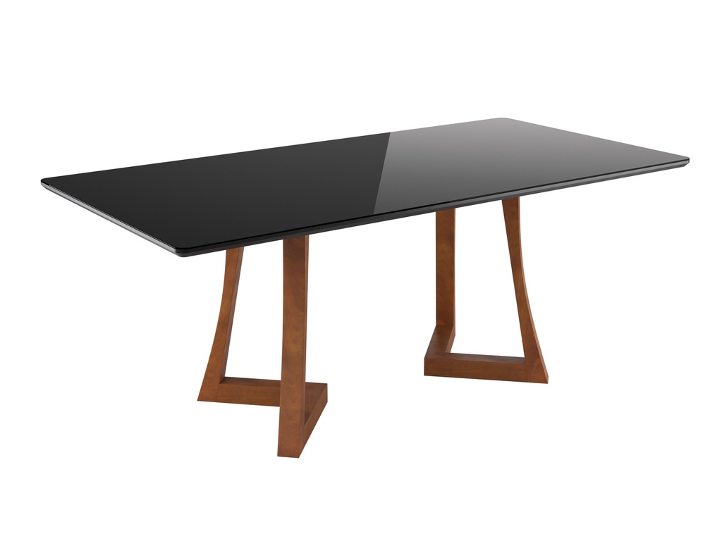 [Anna-2000  1011030239] Table rectangle ANNA 2000 rectangle  bois vitre