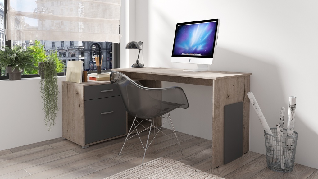 BUREAU ANGLE  WELL/GRAFIT  COMO 110X76X167,5