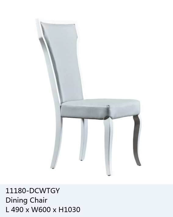 CHAISE GRIS BLANC REF 170 49*60*103
