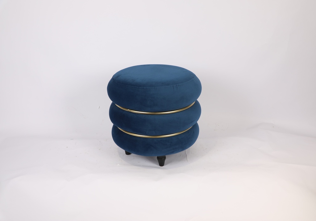 [POUF-30013] POUF VELOURS BLEU