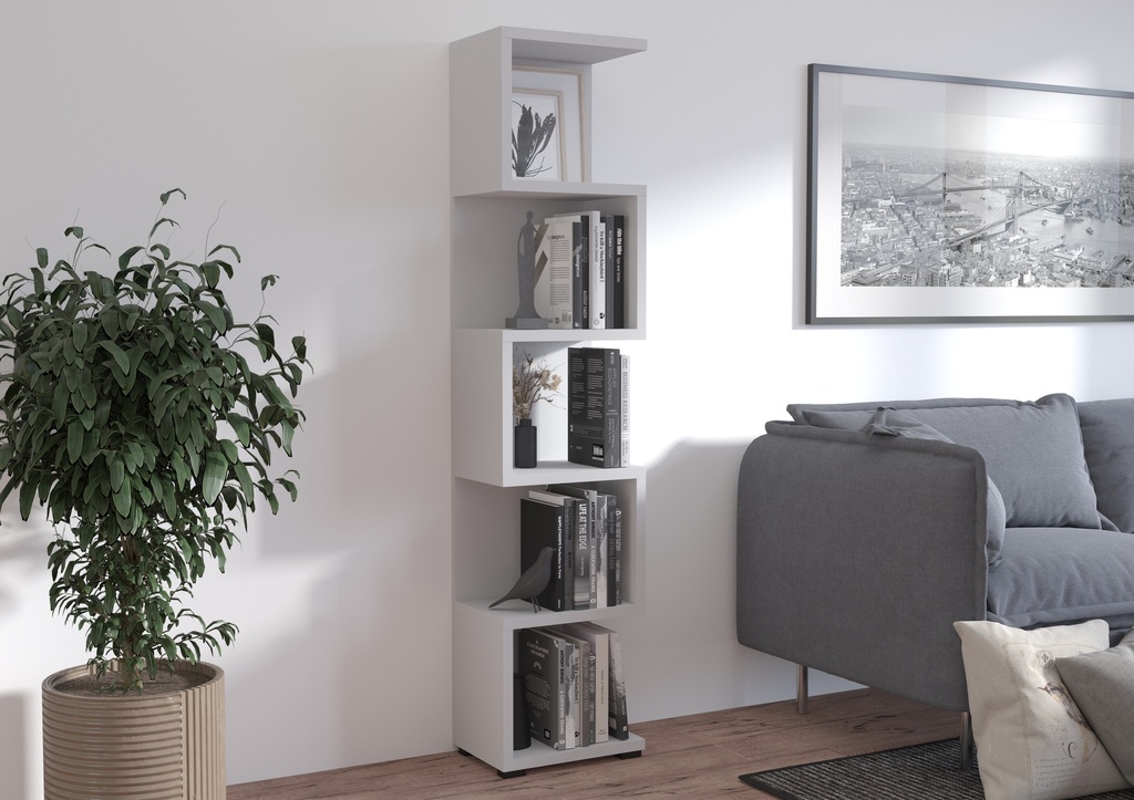 [BIB-MORE LG01 BLANC] BIBLIOTHEQUE ZIGZAG MORE LG01