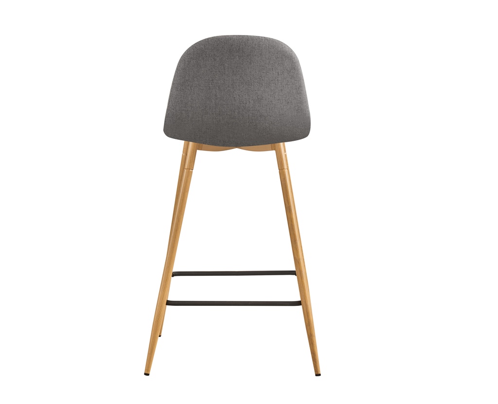 [CHAISEBAR-318-2] CHAISE BAR C-318 TISSU GRIS /PIED BOIS
