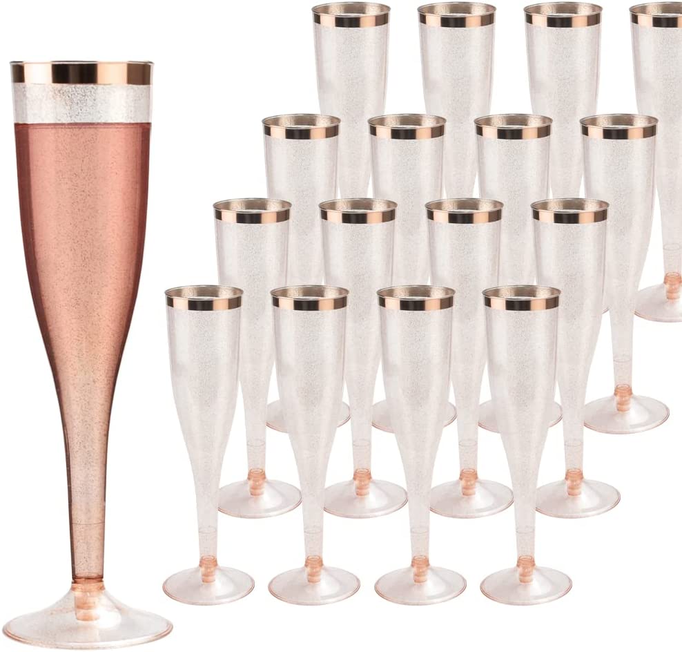 [VERRE-FLUTE] VERRES FLUTES  135ML DORE/ROSE GOLD PQT DE 10