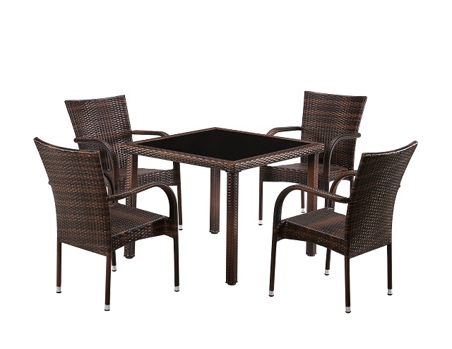 TABLE BXC19/ 90*90  CARREE/A08 *4CHAISES